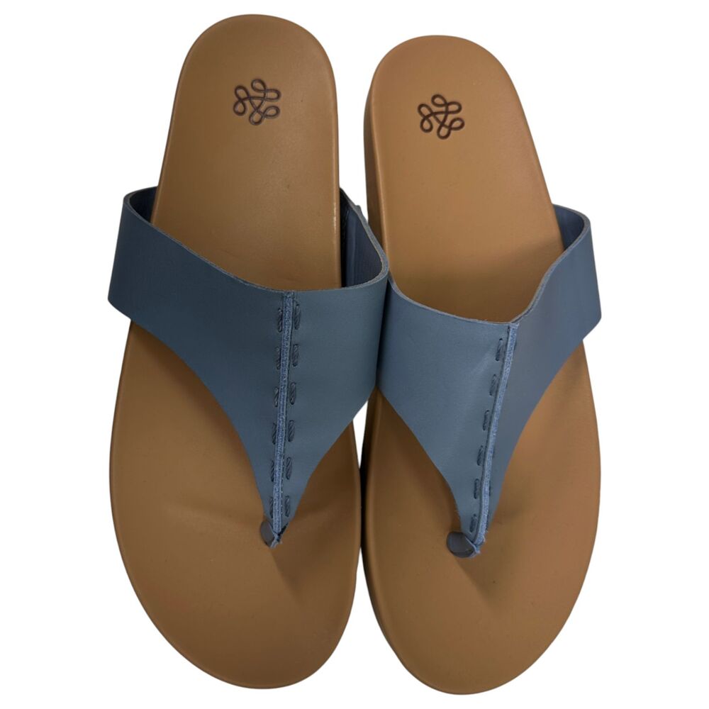 The Sak Everly Blue Leather Flip Flop Sandals Size 10 NEW without Tags